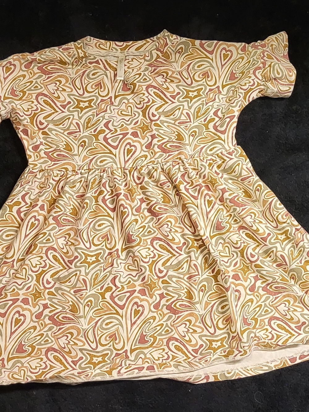 Rylee + Cru Pink & Mustard Heart & Star Cotton Dress